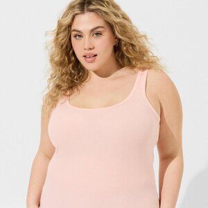 Torrid - Cotton Modal Rib Double Scoop Neck Tank in Impatiens Pink Kh​​​​​